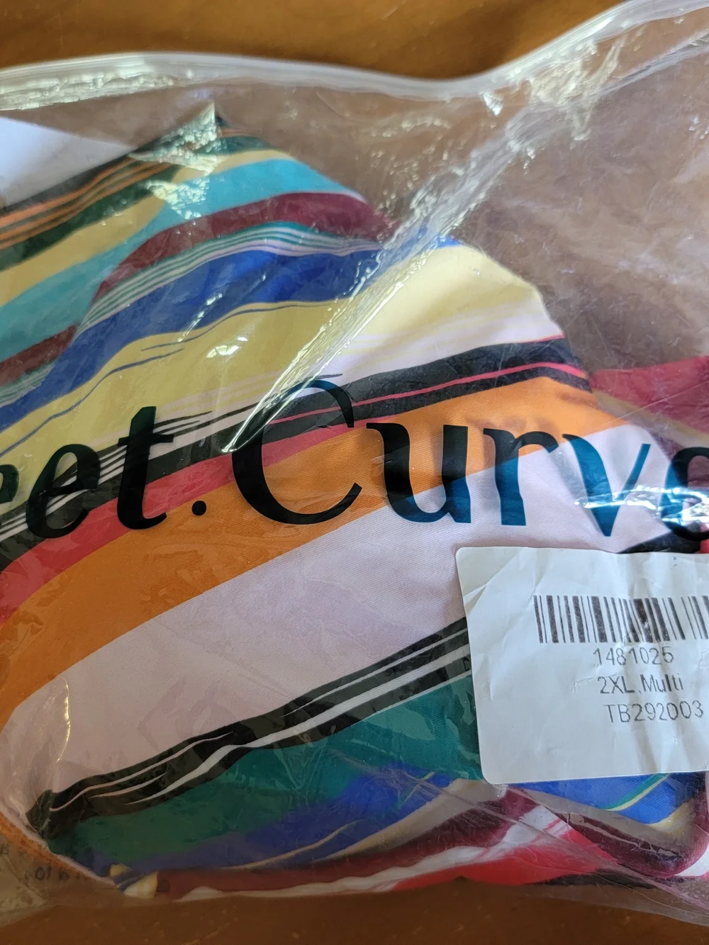 Plus-Size Multicolor Striped Blouson Tankini Top Sz 2X NWT - Picture 10 of 10